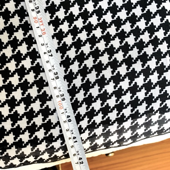 Beymen black & White houndstooth pattern sheer viscone dress at knee US 12 - Picture 16 of 16